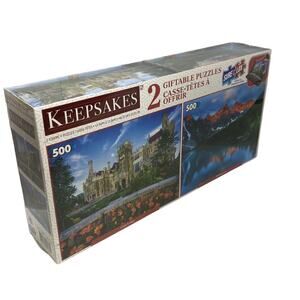 Keepsakes 2 Giftable 500 Piece Puzzles SureLox Fit Casa Loma Moraine Lake New